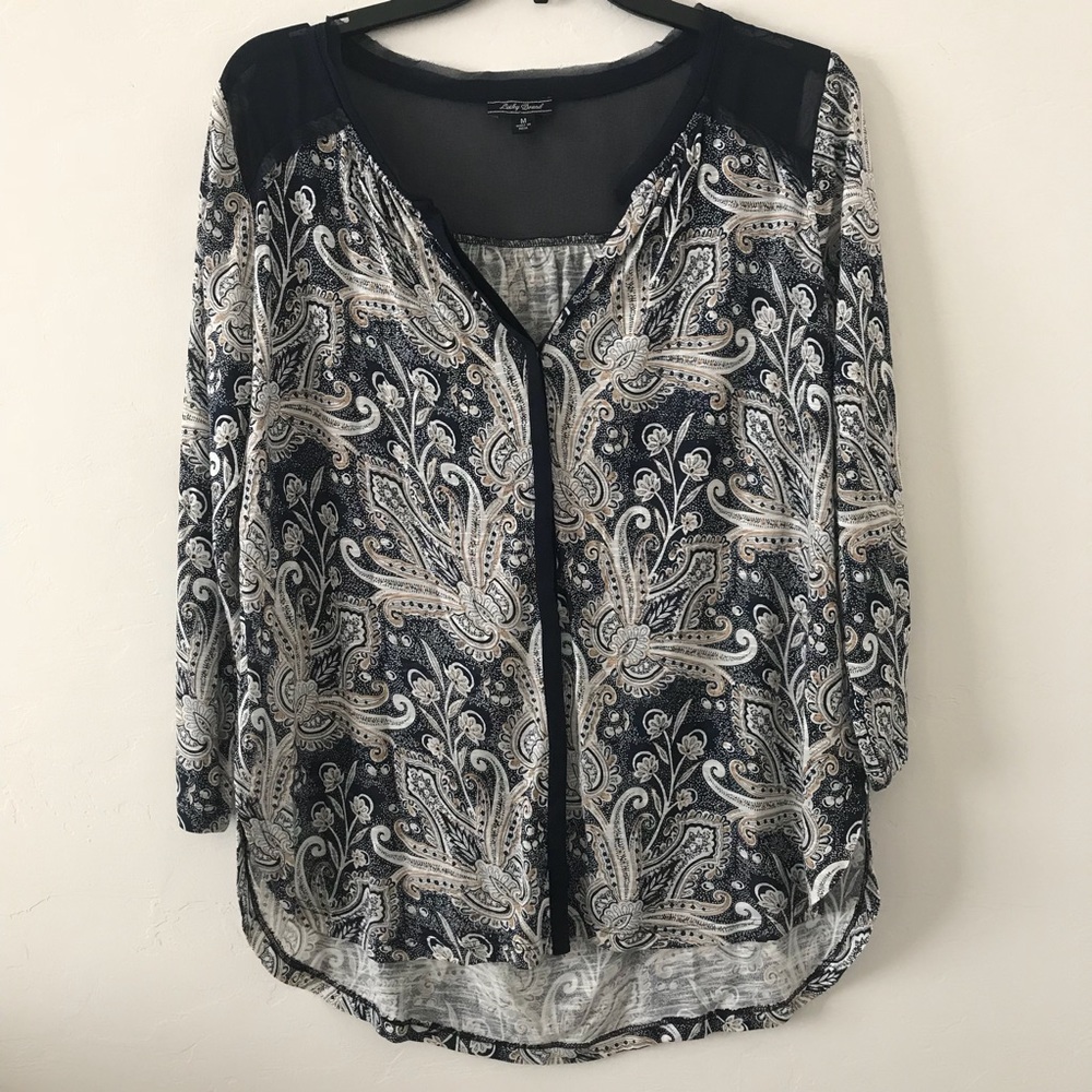 Lucky tunic in navy/white and golden accents